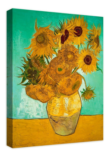 Cuadro Decorativo Girasoles Van Gogh En Canvas Tipo Oleo Hd