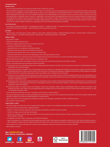 BATERIA DE SIMULADOS OAB 1ª FASE - 2ª ED - 2021, de Trigueiros, Arthur. Editorial Editora Foco Jurídico Ltda em português, 2020