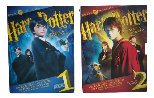 Harry Potter Anos 1 E 2 Edição Definitiva Dvds Seminovos Kit