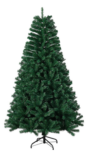 Árbol De Navidad Artificial 2.10 M Base De Metal Frondoso