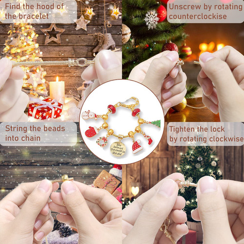 Pulseiras De Calendário Do Advento De Natal, Kit De Bricolag