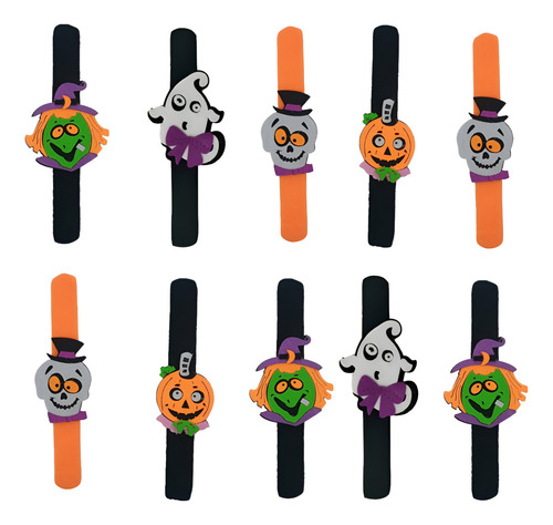 Pulseras Brazaletes Colores Halloween Fantasma Fiesta 12pz
