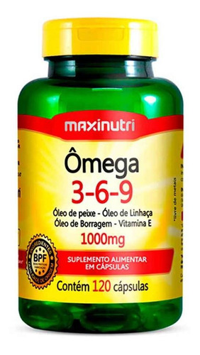 Ômega Triplo 3-6-9 1000mg 120 Cápsulas Maxinutri