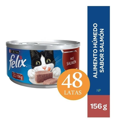 Felix En Latas - Solo Paté Salmón - Pack 48 Unidades. Np