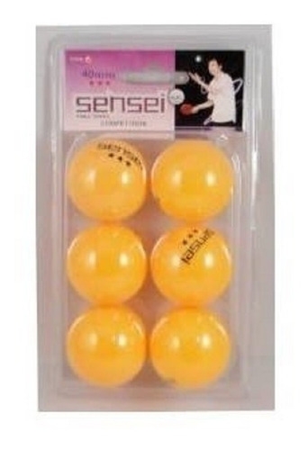 Set De 6 Pelotas De Ping Pong Sensei 3 Estrellas