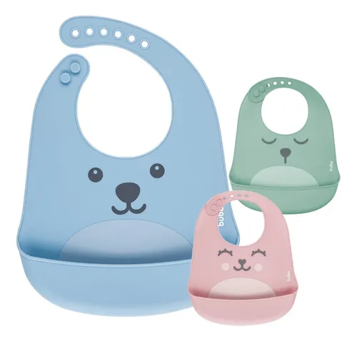 comprar Babador Bebê Pega Migalhas Silicone Cata Migalhas Buba Cor Azul