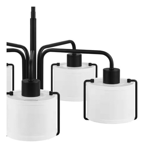 Lampara De Techo Colgante Ajustable Candelabro Con 5 Luces Estructura Negro