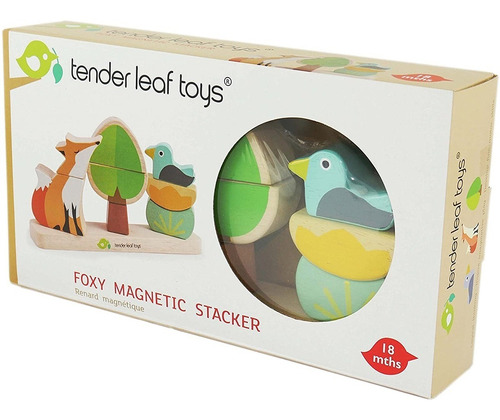 Juego De Apilador Foxy Magnetic Tender Leaf Toy Madera Febo