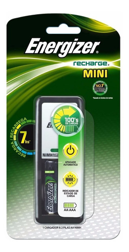 Cargador De Baterias Mini Energizer + 4 Aaa