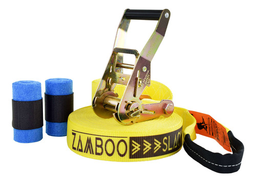 Slackline Cinta 15 Metros Amarelo 3 Toneladas Com Protetor