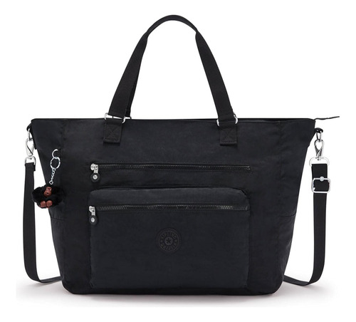 Bolso Tote Kipling Isaac En Tono Negro