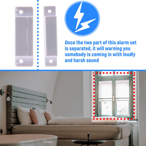 Interruptor De Alarma Con Sensor Magnético Para Puerta, Vent