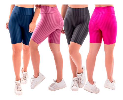 Kit 2 Bermudas Femininas 4d Para Academia Qualidade Premium