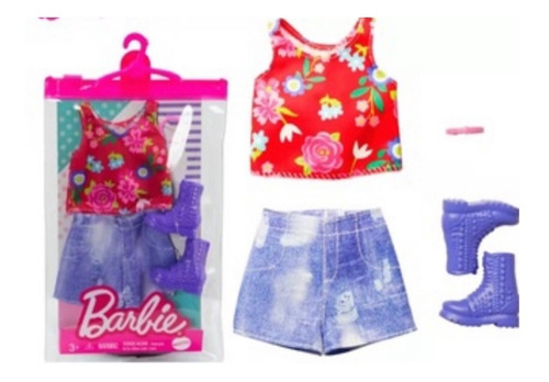Barbie Moda Ropa Y Accesorios Blusa Falda Pulsera Y Botas