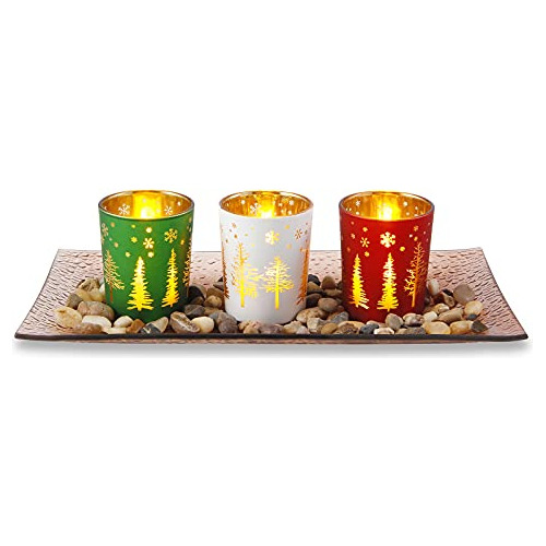 Portavelas Decorativos Velas De Té Bandeja De Vidrio, ...