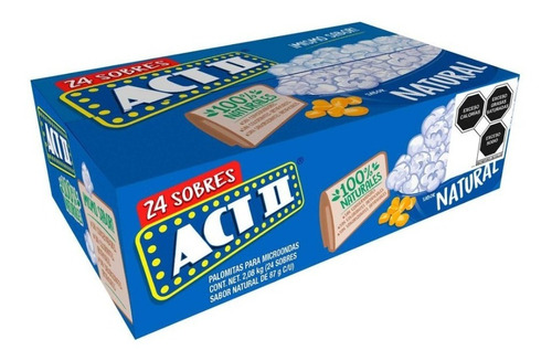 Palomitas De Maíz Actii Sabor Natural 24 Sobres De 87gr C/u