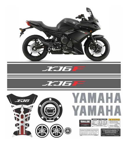 Kit Adesivo Yamaha Xj6f + Tankpad Resinado  Xj6f1106