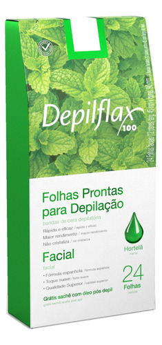 240 Un Folhas Prontas Facial Natural E Hortelã Depilflax