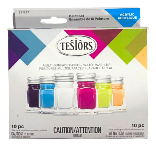 Set De 6 Pinturas Acrílicas Colores Varios Testors