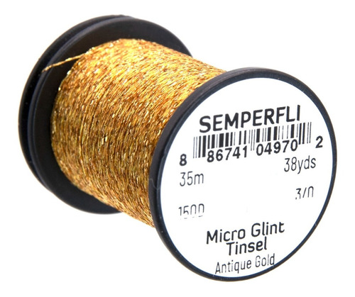 Semperfli Micro Glint Nymph Tinsel Antique Gold Atado Mosca