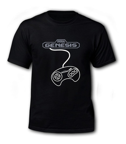 Polera Negra Hombre - Sega Genesis + Control Sega Genesis