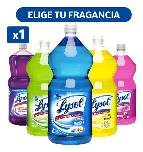 Lysol Limpiador Desinfectante Líquido Pisos 1.8l  Variedades