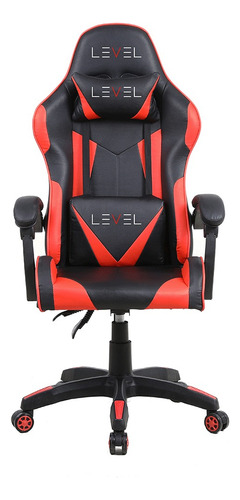 Cadeira Gamer Reclinável Ergonômica Giratória Level Lv-c01dn Cor Vermelho Material Do Estofamento Sintético Pu