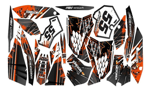 Kit Adesivo Moto Cross Trilha Ktm Exc 2008-2011 0,20mm Lm008 Cor PADRÃO