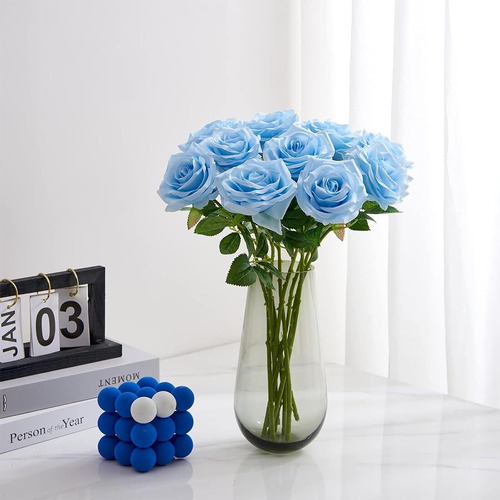 Rosas Artificiales Decoracion,10 Rosas Artificiales Con