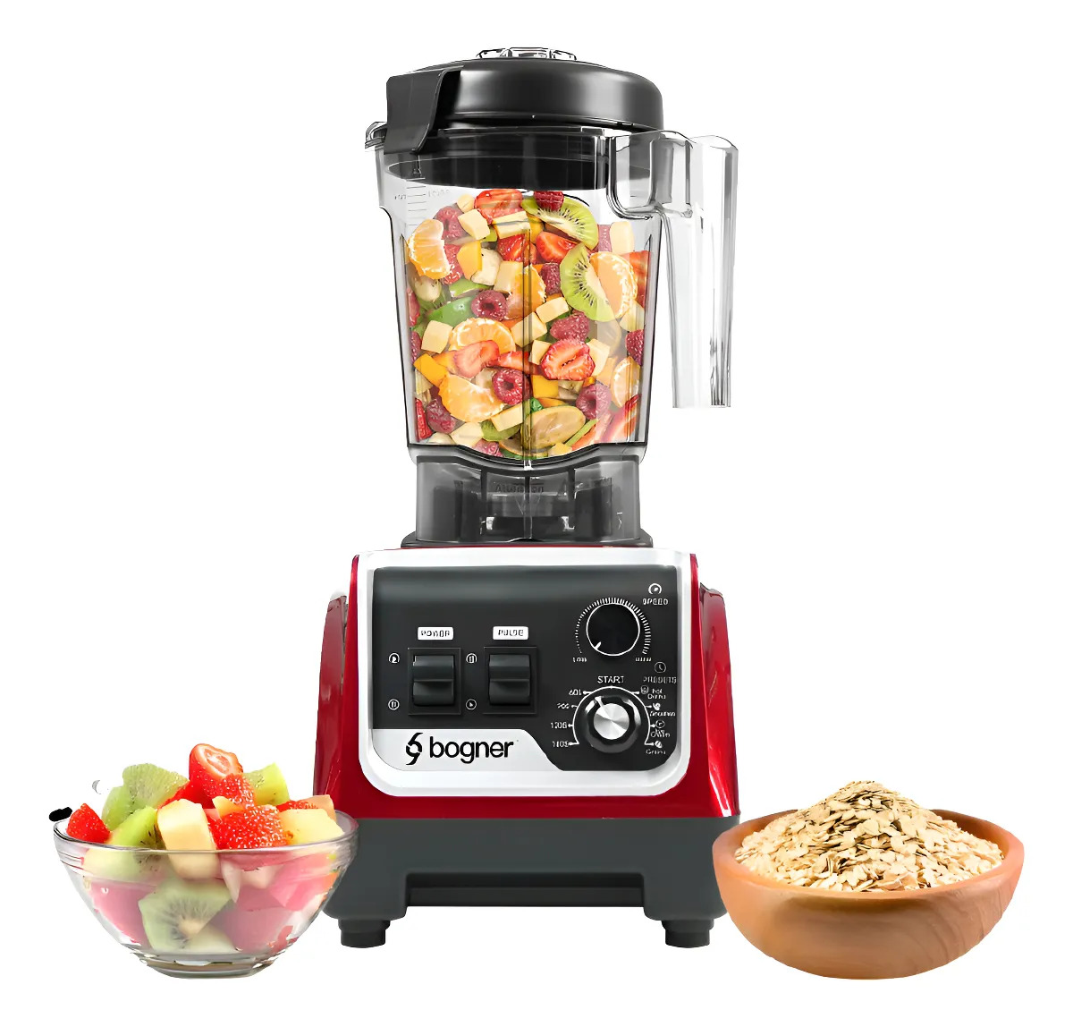 Licuadora Comercial Bogner Bsb03r, Grado Profesional 2200w Rojo