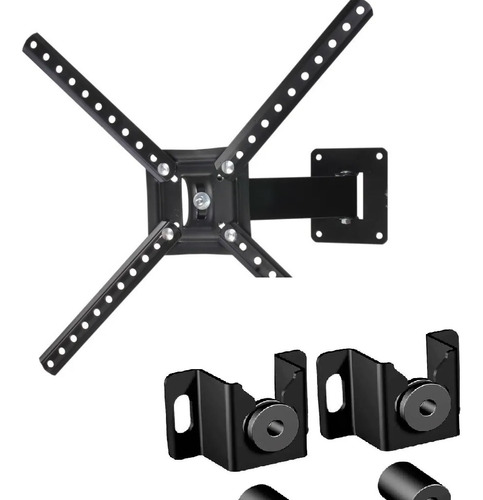 Kit Suporte Tv Articulado Móvel Metal + Fixo 10 55 Pol 20kg