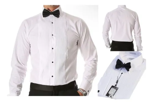 Camisa Plisada Blanca De Hombre, Camisa De Novio