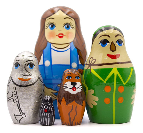Jgo Muñecas De Anidación De Mago De Oz De 5 Pzas Muñecas De 