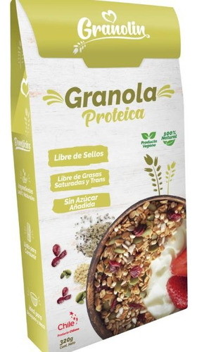 Granola Proteica 320g Vegano Sin Azucar - Granolin