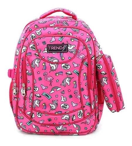 Mochila Escolar Nena C/ Cartuchera Llavero Para Niña Colegio