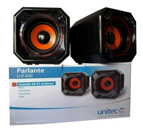 Parlante Para Pc Usb/3.5mm 6w Sonido Estéreo Unitec Up-430