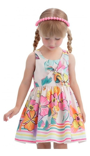 Vestido Infantil Verão Mon Sucré Florido Color Brise 21000