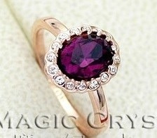 Anillo Swarovski Crystal Morado Talla 7 Nuevo Importado