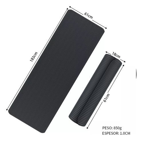 Colchoneta De Yoga Fitness De 10 Mm Para Ejercicio Portátil