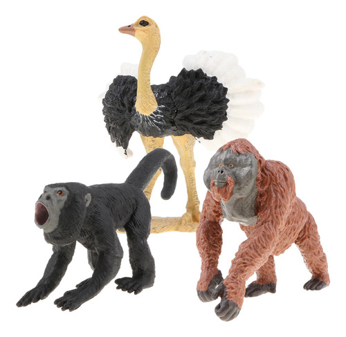 Figuras De Animales De Plástico De 3 Uds., Modelo De