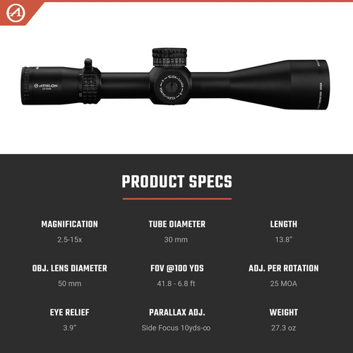 Mira De Rifle Athlon Optics Ares Btr Gen3 Aplr13 Ffp Ir Moa