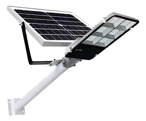 Foco Solar Led Exterior Lupa Luminaria + Poste  600w