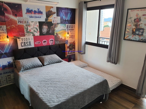 Imagem 19 de 27 de Apartamento Studio 26m², 01 Dormitório E 01 Banheiro. Condomínio Com Portaria, Segurança 24hrs, Piscina, Salão De Festa, Churrasqueira, Jardim, - 21010802 - 68988525