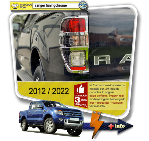 Ranger 2013 19 Par Aros Cromados Luces Traseras Tuningchrome