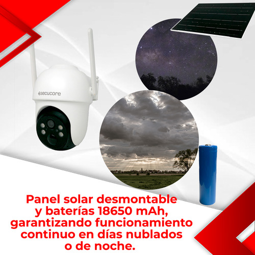 Cámara Seguridad 4g 2k Panel Solar Batería Recargable Audio Color Blanco