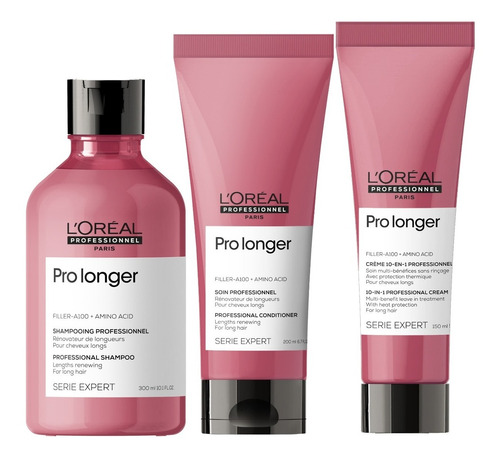 Kit Pro Longer Shampoo 300ml, Acondicionador 200ml Y Leav In