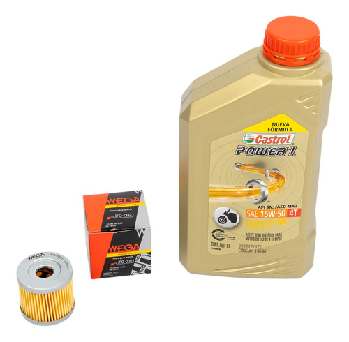 Kit Service Filtro Aceite + Power1 15w50 Suzuki En/gn 125