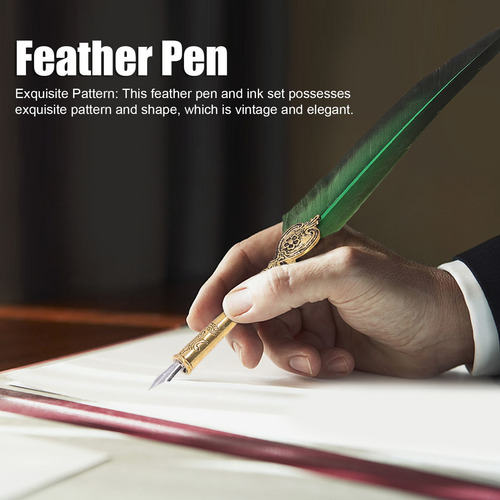Pluma Exquisita Vintage Elegante Acero Inoxidable