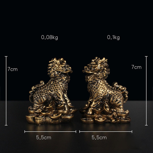! Ornamento Chino De La Estatuilla De De Chi-lin Cobre