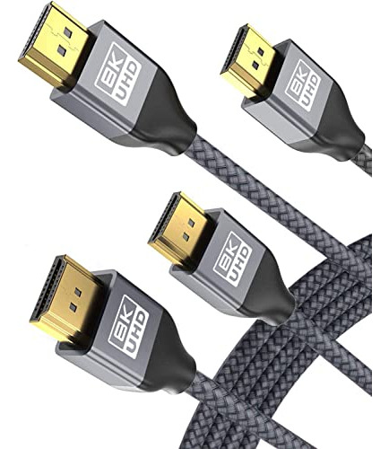 Base De Datos 8k 60hz Hdmi Cable 6.6ft 2 Pack,48gbps 7680p U